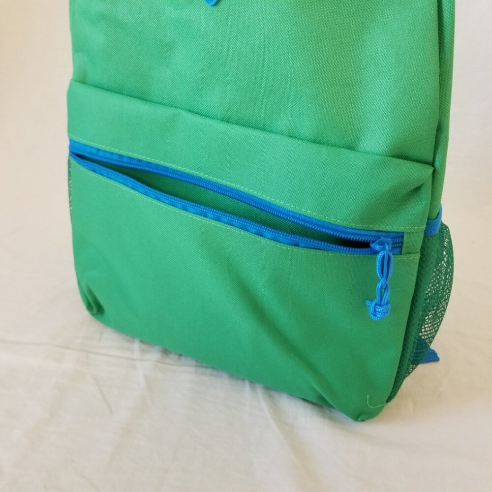 New! Lightweight Green/Blue Basic Backpack W/Bott… - image 2